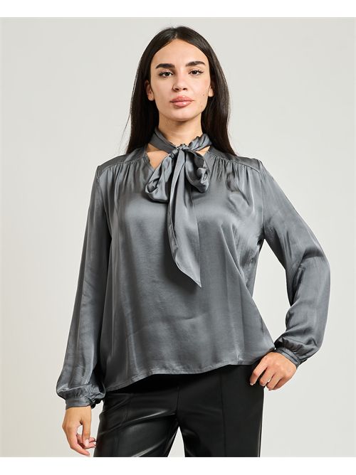 Blusa donna Manila Grace in raso con fiocco MANILA GRACE | C037VUMA642